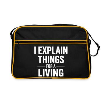 J’explique les choses pour un design vivant - Sac Retro - noir/or - Devant