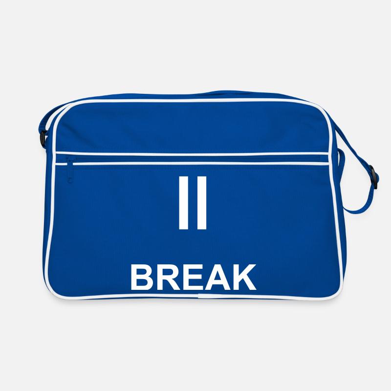 Pause-Zeichen „BREAK“ – Minimalistisches Work & Ch Retro Tasche
