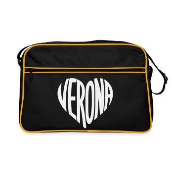 Typographie du cœur de Vérone - Sac Retro - noir/or - Devant
