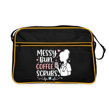 Infirmière en Shorty Bun Café Scrub - Sac Retro - noir/or - Devant