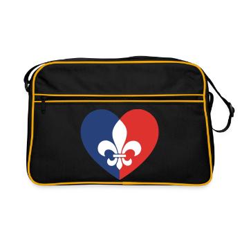 Cœur tricolore et fleur de lys - Sac Retro - noir/or - Devant