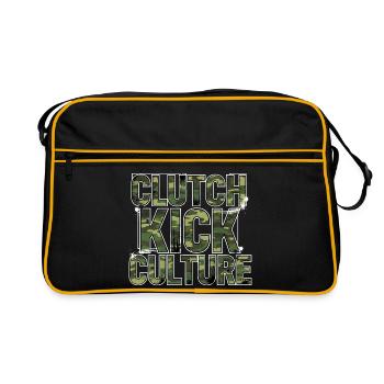 Clutch Kick Culture Camouflage Drift Tuning Motif - Retro Bag - black/gold - Front