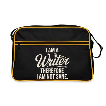 I Am a Writer Therefore I Am Not Sane Quote Poe - Retro Bag - black/gold - Front