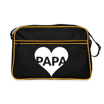 PAPA Herzliebe Design - Retro Tasche - Schwarz/Gold - Vorne
