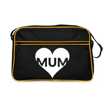Cœur avec lettres MUM - Sac Retro - noir/or - Devant