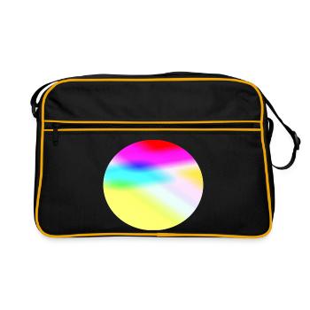 Regenbogenkreis - Retro Tasche - Schwarz/Gold - Vorne