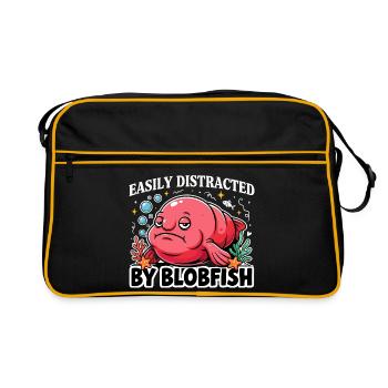 Easily Distracted By Blobfish Lustiger Blobfisch - Retro Bag - black/gold - Front