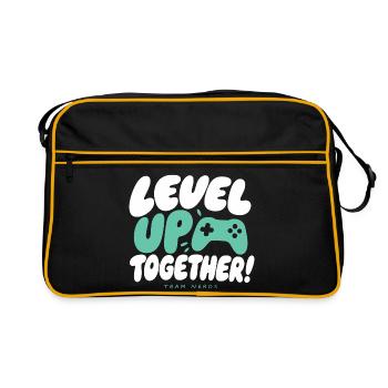 Level Up Together Team Nerds - Retro Bag - black/gold - Front