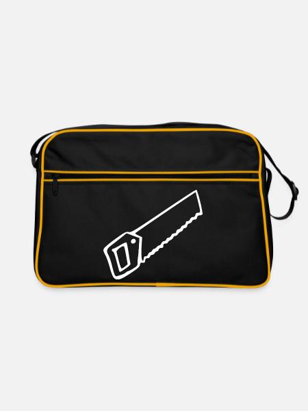 Säge Werkzeug Geschenk Handwerker Einzug  - Retro Tasche - Schwarz/Gold