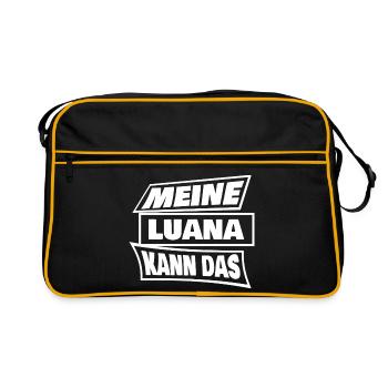 Meine Luana Kann Das Bold-Statement - Retro Tasche - Schwarz/Gold - Vorne