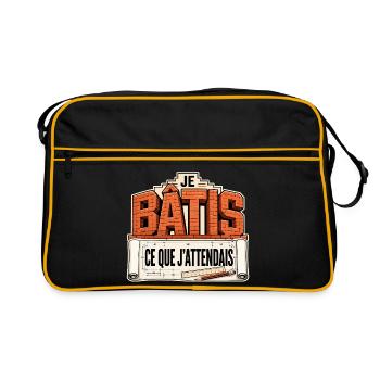 Je bâtis ce que j'attendais - Sac Retro - noir/or - Devant