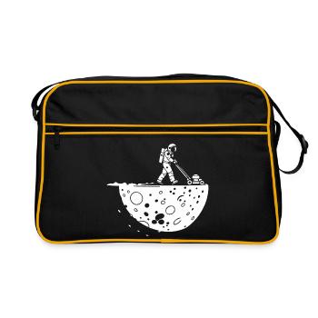Astronaute Tondant la Lune - Sac Retro - noir/or - Devant