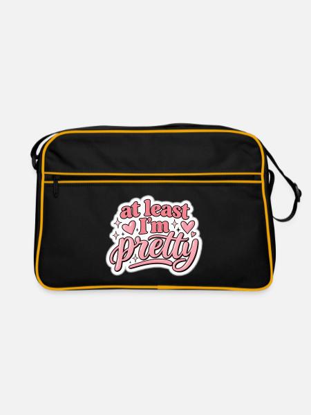 Wenigstens bin ich ziemlich pink Script - Retro Tasche - Schwarz/Gold