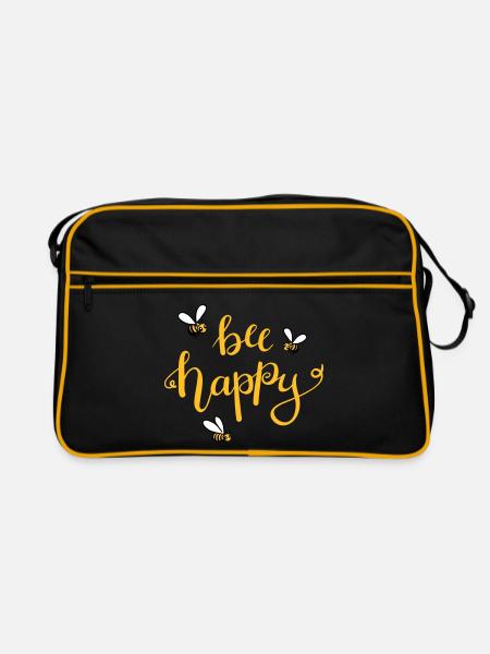 être heureux - Sac Retro - noir/or - Devant