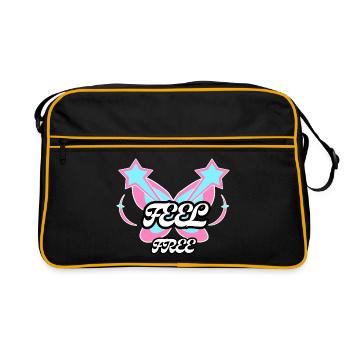 Feel Free Butterfly Emblem - Retro Bag - black/gold - Front