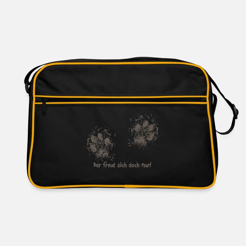 Der freut sich doch nur! - Retro Tasche - Schwarz/Gold
