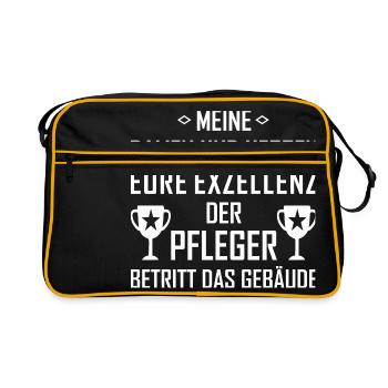 Der Pfleger - Retro Tasche - Schwarz/Gold - Vorne