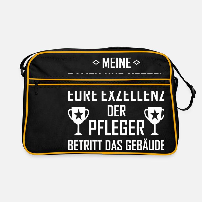 Der Pfleger - Retro Tasche - Schwarz/Gold