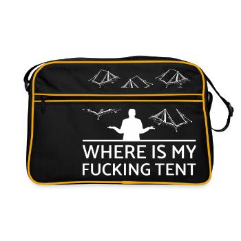 Où est ma f * cking tente ?? Shirt Funny Festival - Sac Retro - noir/or - Devant