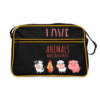 L'amour tous les animaux non seulement Animaux | végétalien - Sac Retro - noir/or - Devant