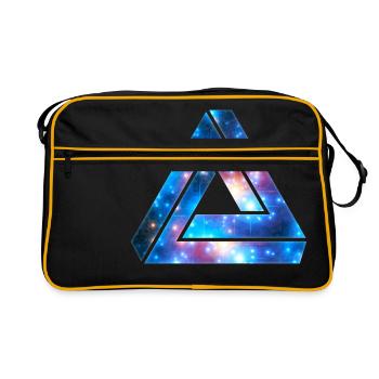 Penrose Tribar, triangle, universe, Galaxy, - Retro Bag - black/gold - Front