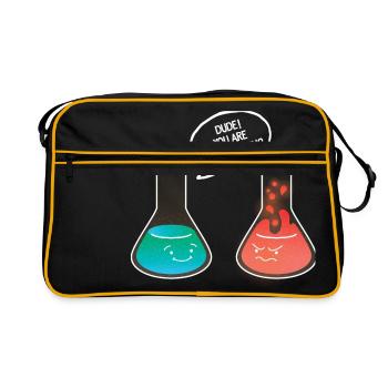 Dude! You Are Overreacting - Retro Tasche - Schwarz/Gold - Vorne