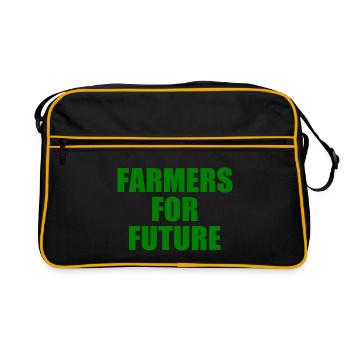 farmers for future - Retro Tasche - Schwarz/Gold - Vorne