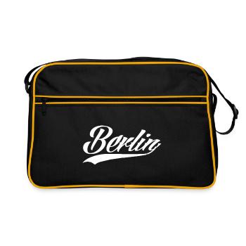 berlin berlingirl berlinermauer allemagne capitale - Sac Retro - noir/or - Devant