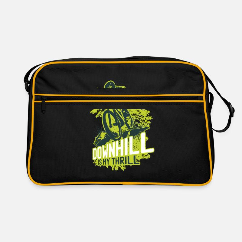 Downhill Geschenk - Retro Tasche - Schwarz/Gold