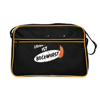 Mes légumes préférés sont Bockwurst 2- Sausage - Sac Retro - noir/or - Devant