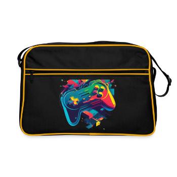 Retro Konsole - Retro Tasche - Schwarz/Gold - Vorne