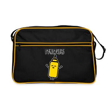 Beste Freunde - Retro Tasche - Schwarz/Gold - Vorne