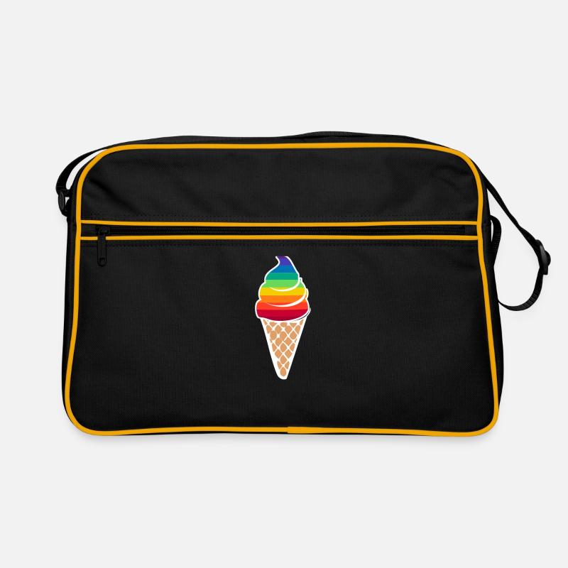 Regenbogen - Retro Tasche - Schwarz/Gold