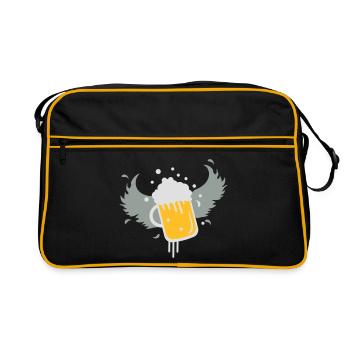 Beer glass with wings for Beer Festival visitors. - Retro Bag - black/gold - Front