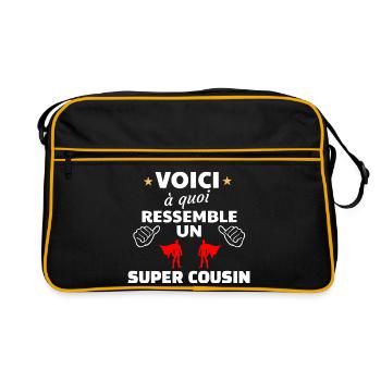 Amitié héroïque et humoristique - Sac Retro - noir/or - Devant