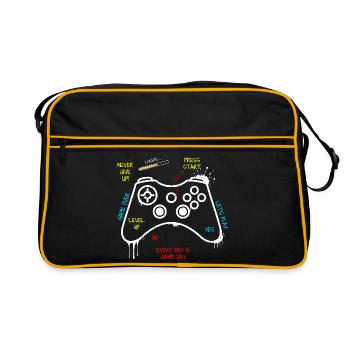 Gamer Controller Graffiti - Retro Bag - black/gold - Front