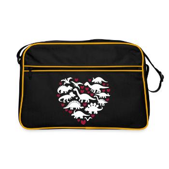 J’adore les dinosaures - Sac Retro - noir/or - Devant