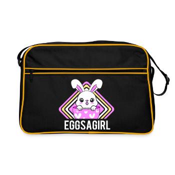Gender Reveal Ostern Werdende Mutter - Retro Tasche - Schwarz/Gold - Vorne
