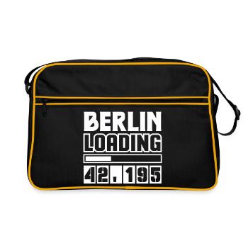 Berlin Loading 42.195 - Retro Tasche - Schwarz/Gold - Vorne
