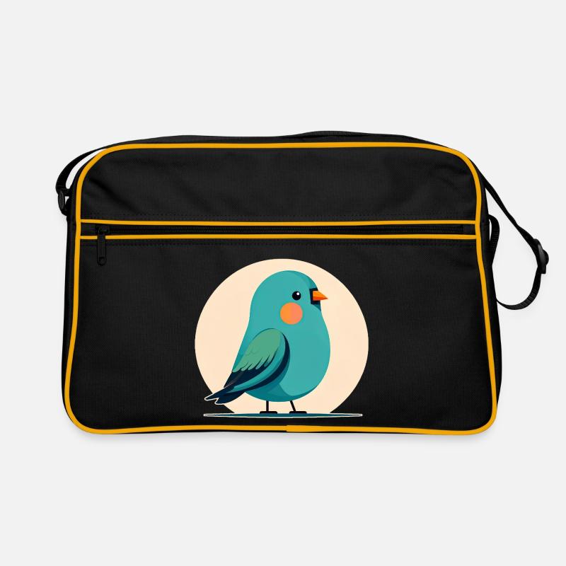 Petit oiseau vert-bleu Sac Retro