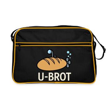 U-Brot Retro Logo - Retro Tasche - Schwarz/Gold - Vorne