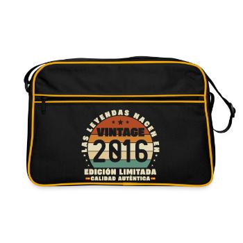 2016 Vintage Retro Geburtstagsgeschenk - Retro Tasche - Schwarz/Gold - Vorne