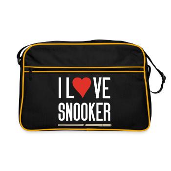 Ich liebe Snooker - Retro Tasche - Schwarz/Gold - Vorne