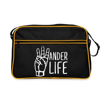 Signe de main Wander Life - West Coast Wanderer - Sac Retro - noir/or - Devant