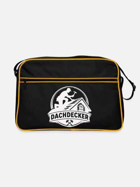 Roofer Craft Logo Motif - Sac Retro - noir/or - Devant