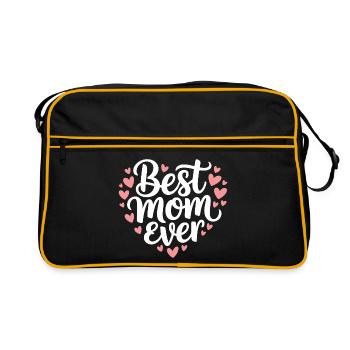 Die beste Mutter aller Zeiten - Retro Tasche - Schwarz/Gold - Vorne