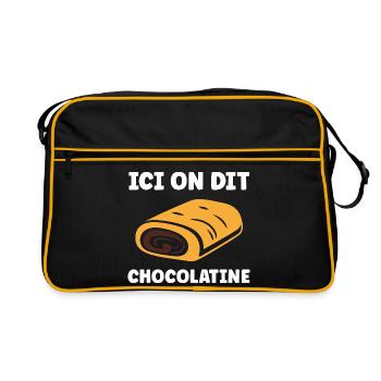 ici on dit chocolatine - Sac Retro - noir/or - Devant