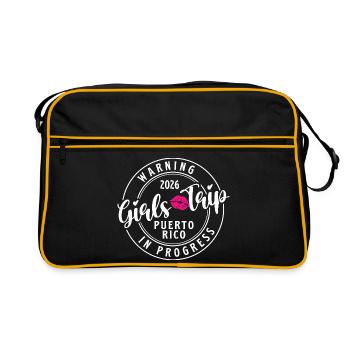 Warnung: Girls Trip Puerto Rico 2026 Spring Break - Retro Tasche - Schwarz/Gold - Vorne