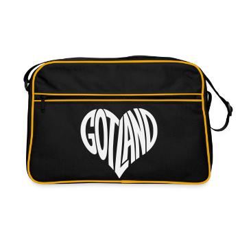 Lettrage Gotland Heart - Sac Retro - noir/or - Devant