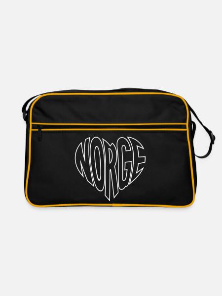 Lettrage en cœur norgé - Sac Retro - noir/or - Devant